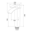 Ver imagem 3 de Torneira Banheiro Lavatório Monocomando Longa Cascata Preta ME12B Doan