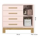 Ver imagem 2 de Quarto de Bebê com Cômoda 4355 e Berço 4315 Rosa Acetinado + Colchão Gazin Patoti Móveis