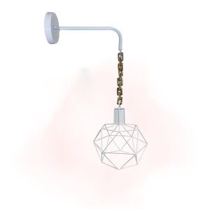 Luminária Arandela Empire Parede Externa Alumínio Corrente:branco