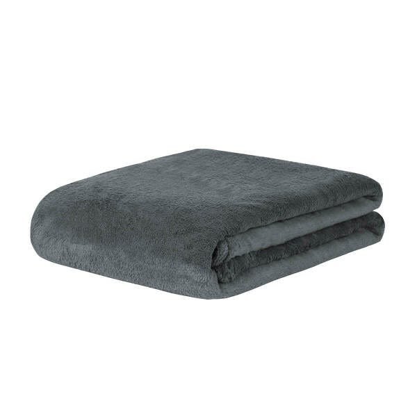 Manta Casal Cobertor Coberta Microfibra Soft Chumbo - 1