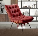 Ver imagem 2 de Poltrona Costela Cor:Suede Bordô 110