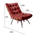 Ver imagem 3 de Poltrona Costela Cor:Suede Bordô 110