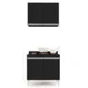 Ver imagem 6 de Armário Aéreo Califórnia e Balcão Para Cooktop Flórida Preto - Lumil