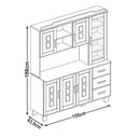 Ver imagem 2 de Armário de Cozinha Retrô Madeira Maciça 1240c Cobre 6 Portas Aplique Mdf 3 Gavetas Castanho Finestra
