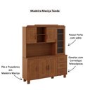 Ver imagem 4 de Armário de Cozinha Retrô Madeira Maciça 1240c Cobre 6 Portas Aplique Mdf 3 Gavetas Castanho Finestra
