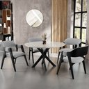Ver imagem 2 de Kit 4 Cadeiras Sala de Jantar Estar Living Estofada Suran L02 Preto Suede Cinza - Lyam Decor