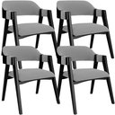 Ver imagem 1 de Kit 4 Cadeiras Sala de Jantar Estar Living Estofada Suran L02 Preto Suede Cinza - Lyam Decor