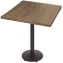 Ver imagem 1 de Mesa Luisiana 60 Cm Tampo Imbuia Quadrado Base Ferro Pintado Preto - 39412