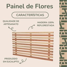 Painel de Flores Horizontal Repac Madeiras Eucalipto 100x50 - 2