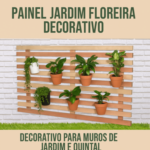Painel Floreira Treliça Horizontal Madeira Eucalipto para Jardim e Áreas Externas 100x50