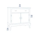 Ver imagem 4 de Balcão Buffet Aparador Florença 80cm 2 Portas 1 Gaveta Pés Luiz Xv - Laca Branca/ Imbuia