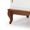 Ver imagem 2 de Balcão Buffet Aparador Florença 80cm 2 Portas 1 Gaveta Pés Luiz Xv - Laca Branca/ Imbuia
