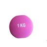 Haltere em Ferro Fundido Revestido com Neoprene Pelegrin PEL-001DB 1kg - Rosa - 2