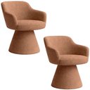 Ver imagem 1 de Kit 02 Cadeiras de Jantar Jade Base Fixa Bouclé Terracota - Nexta Casa