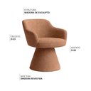Ver imagem 3 de Kit 02 Cadeiras de Jantar Jade Base Fixa Bouclé Terracota - Nexta Casa