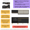 Ver imagem 3 de Armário de Cozinha Modulada Completa com Balcão 190cm Veneza Multimóveis MP2422 Preto