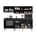 Ver imagem 5 de Armário de Cozinha Modulada Completa com Balcão 190cm Veneza Multimóveis MP2422 Preto