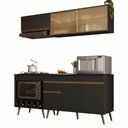 Ver imagem 2 de Armário de Cozinha Modulada Completa com Balcão 190cm Veneza Multimóveis MP2422 Preto