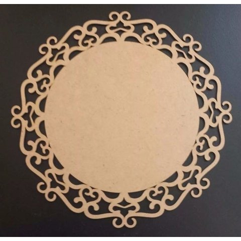 KIT4 UNID Sousplat Souplat Em Mdf Trabalhado 35cm