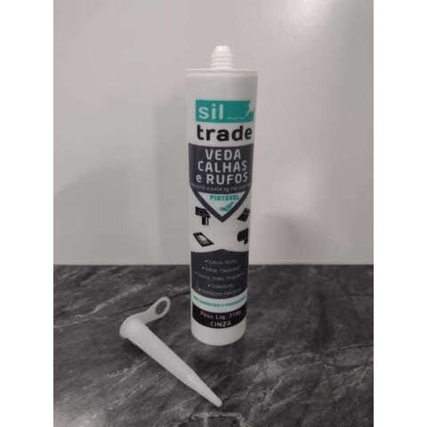 Silicone Siltrade Veda Calhas e Rufos Cinza 310g