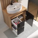 Ver imagem 2 de Conjunto para Banheiro Clarice 60 Cm C/ Tampo e Espelho Orgânico Led - Fabribam