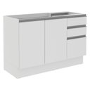 Ver imagem 1 de Balcão de Pia Glamy 2 Portas 3 Gavetas Branco Madesa