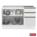 Ver imagem 3 de Balcão de Pia Glamy 2 Portas 3 Gavetas Branco Madesa