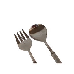Jogo para Salada Inox e Madreperola Quadrado Colher e Garfo - 4