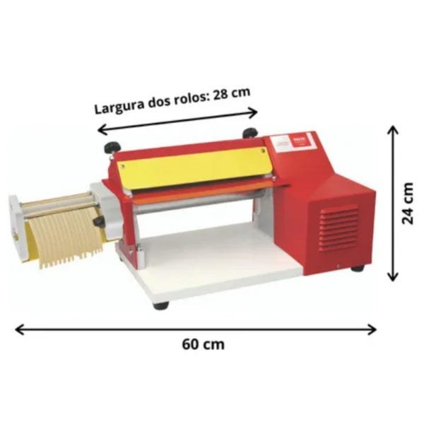 Cilindro Laminador Elétrico Massas Pão Pizza Pastel Com Cortador Talharim Malta Carenagem Em Nylon C - 4