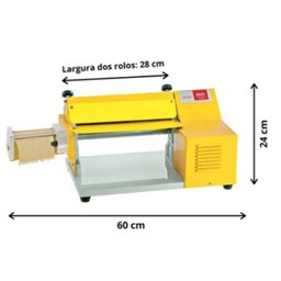 Cilindro Laminador Elétrico Massas Pão Pizza Pastel Com Cortador Talharim Malta Carenagem Em Nylon C - 6