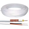 Cabo Coaxial 4mm Bipolar com Alimentação Branco 100M Life Data - 2