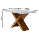 Ver imagem 3 de Mesa de Jantar com Vidro 4 Lugares Multimóveis Cr50235 Cinamomo/off White
