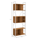 Ver imagem 3 de Estante 3 Nichos Industrial 202x72x33cm:canela/branco