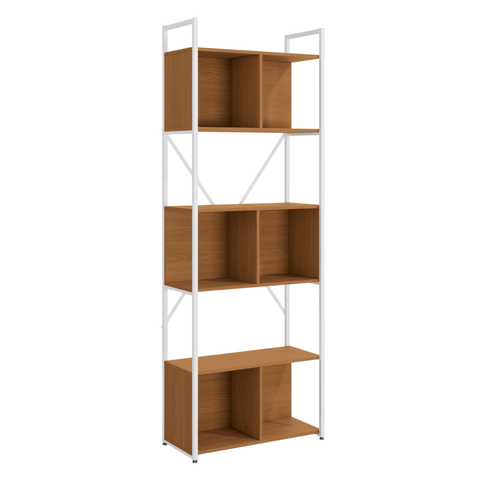 Estante 3 Nichos Industrial 202x72x33cm:canela/branco