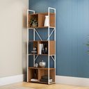 Ver imagem 2 de Estante 3 Nichos Industrial 202x72x33cm:canela/branco