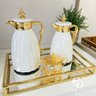 Dupla Garrafa Termica Luxo Branco e Dourado - 2