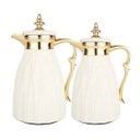 Ver imagem 1 de Dupla Garrafa Termica Luxo Branco e Dourado