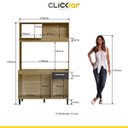 Ver imagem 5 de Cozinha Compacta Pietra 120cm Balcão Pia Forno/micro Mdp 15mm Pátina Grafite - Clicklar