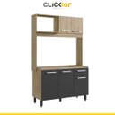 Ver imagem 2 de Cozinha Compacta Pietra 120cm Balcão Pia Forno/micro Mdp 15mm Pátina Grafite - Clicklar
