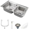 Cuba para cozinha gourmet pia dupla aço inox com acessórios e sifão Ticunas Pingoo.casa - 1
