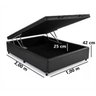 Cama Box Baú Viúva Reforçada 100x200 Corino Preto - 3