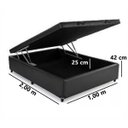 Ver imagem 3 de Cama Box Baú Viúva Reforçada 100x200 Corino Preto