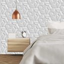 Ver imagem 3 de Papel de Parede Aspecto 3d Geométrico Quarto Autoadesivo