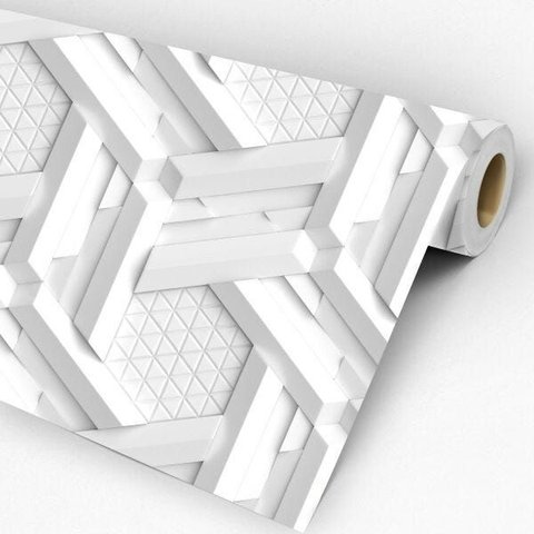 Papel de Parede Aspecto 3d Geométrico Autocolante