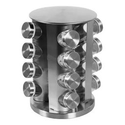 Porta Condimentos Base Giratório Inox 16 Potes - Temperos - 1