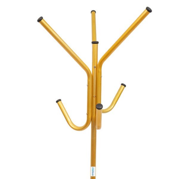 Cabideiro De Chão Pintura Eletrostática Dourado Verniz Grande – 67X175 Cm - 3