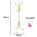 Ver imagem 6 de Cabideiro De Chão Pintura Eletrostática Dourado Verniz Grande – 67X175 Cm