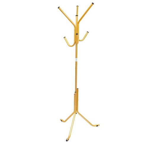 Cabideiro De Chão Pintura Eletrostática Dourado Verniz Grande – 67X175 Cm