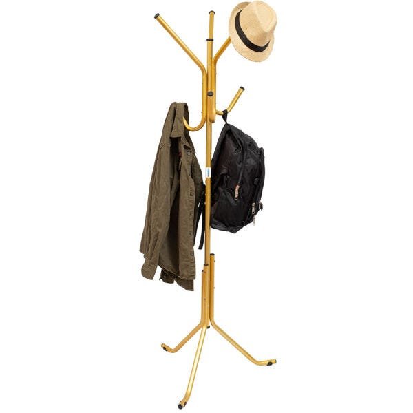 Cabideiro De Chão Pintura Eletrostática Dourado Verniz Grande – 67X175 Cm - 2