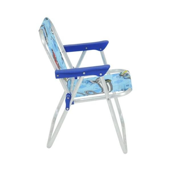 Cadeira Infantil Alumínio Praia Barbie e Hot Wheels Bel - Hot Wheels - Azul - 3